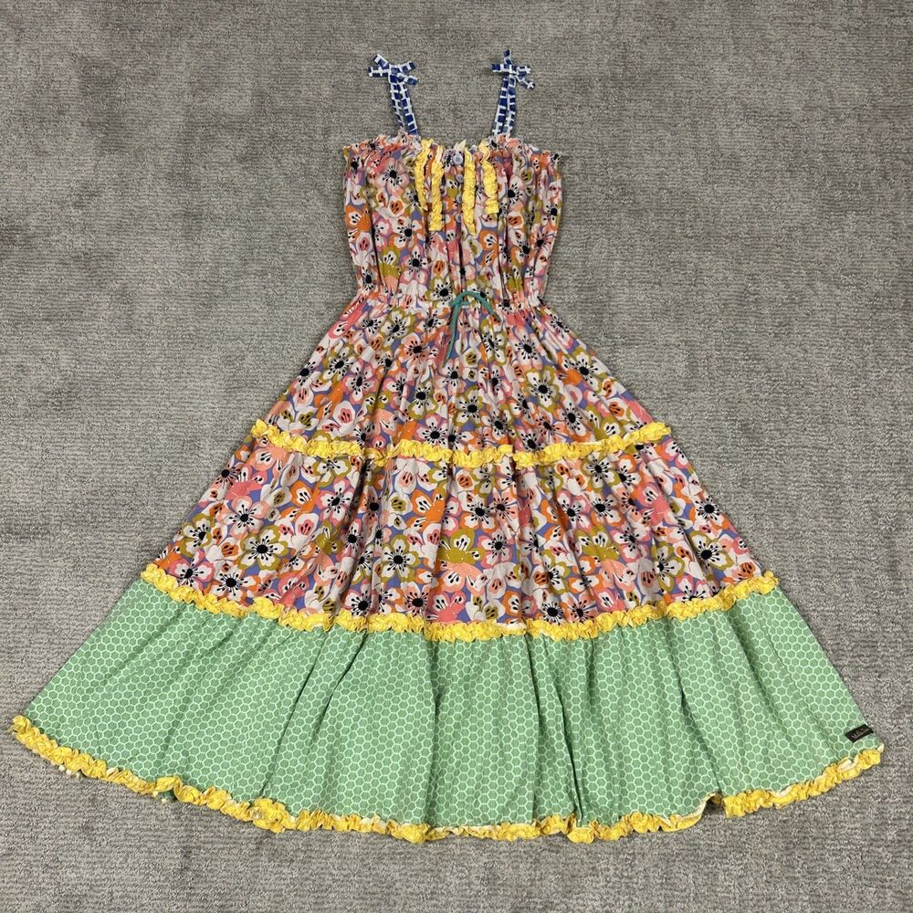 Matilda Jane Dress Girls 14 Tell Me More Maxi Tiered Sundress Cotton New